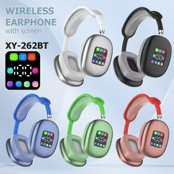 P9 Max Wireless Bluetooth Headset – Over-Ear | Digital Color Display | Ultra-Long Battery | 2025 New Model